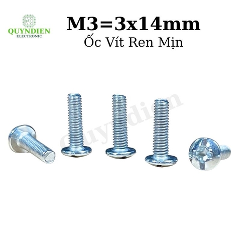 Ốc Vít Tán M3x14mm - Túi 100 Con