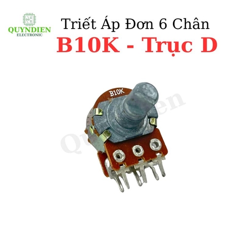 Volum biến trở Triết áp đôi 6 chân WL B10K - Trục D