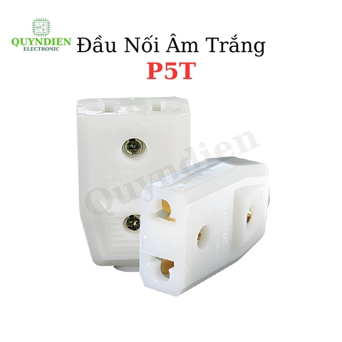 Đầu Nối Âm Trắng P5T Kết Nối An Toàn Tiện Dụng Cho Mọi Loại Ổ Cắm Điện