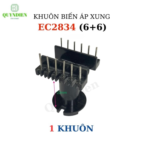 Khuôn Nhựa EC2834 (6+6) dùng lõi ferrit EC 28x34x11mm