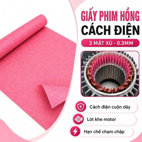 Giấy Cách Điện Hồng Khổ 40x100cm Dày 0.3mm