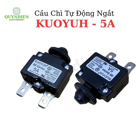 Cầu Chì Tự Động Ngắt KUOYUH 5A – 88 Series – 125/250VAC – Kích Thước 22x29mm – Bảo Vệ Mạch Điện – Linh Kiện Quỳnh Diễn