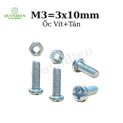 Ốc vít tán M3 3ly dài 1cm (túi 80gam = khoảng 90 - 100 con)
