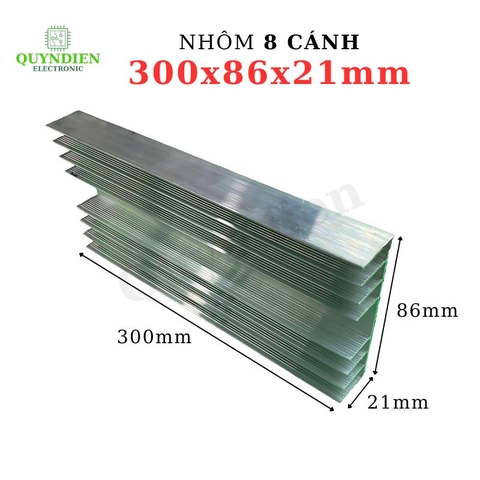Nhôm Tản Nhiệt 8 Cánh 300x86x21mm nhôm Ampli
