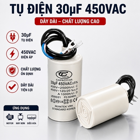 Tụ Đề Máy Bơm Tinh Chi 30uF 450V