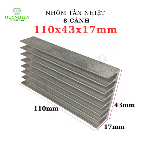 Nhôm tản nhiệt 8 cánh 110x43x17mm