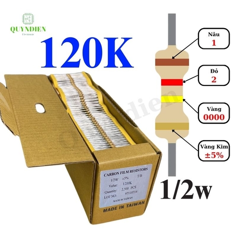 Điện trở Đài Loan 1/2W - 120K