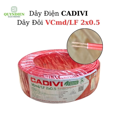 Dây Điện CADIVI Dây Đôi VCmd/LF 2x0.5 – Ruột Đồng Mềm, PVC Chống Cháy