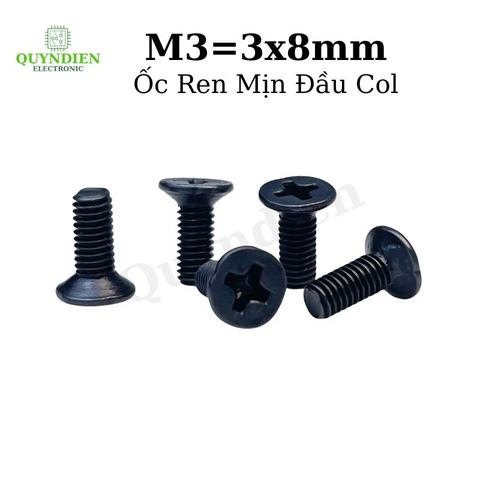 Ốc Vít Ren Mịn Đầu COL M3x8mm