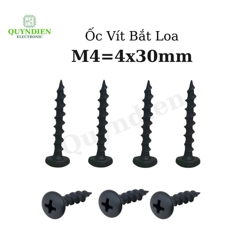 Ốc Vít M4x30mm Taiwan Ren Thưa Nhọn - Túi 1kg