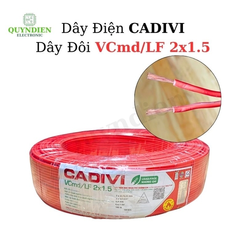 Dây Điện CADIVI Dây Đôi VCmd/LF 2x1.5 – Ruột Đồng Mềm, PVC Chống Cháy