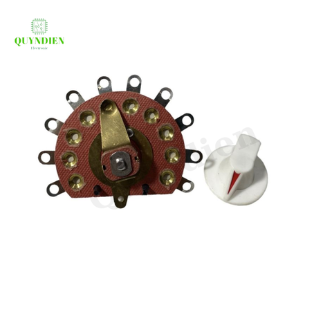 Công tắc xoay galet giấy 5A, có kèm núm vặn-10 Chấu