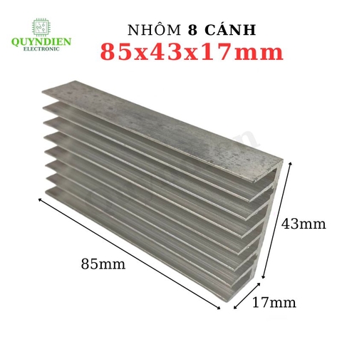 Nhôm tản nhiệt 8 cánh 85x43x17mm