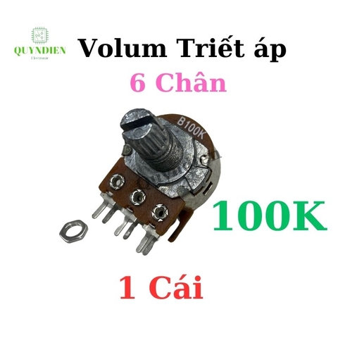 Volum biến trở Triết áp đôi 6 chân WH148 B100K