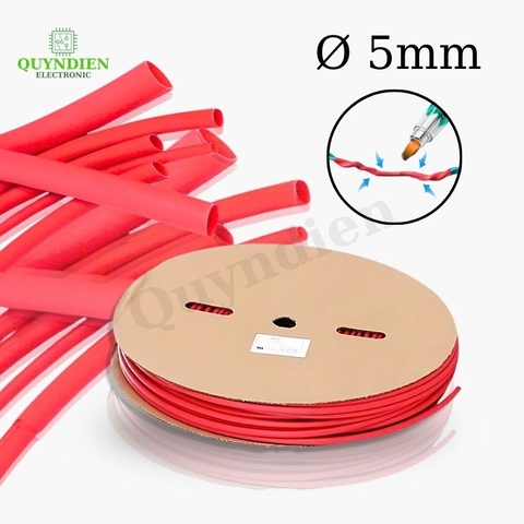 Gen co nhiệt size 5mm màu đỏ