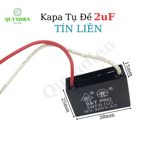 Tụ điện kapa tụ đề tụ ngậm tụ quạt 2uf 400V.AC TÍN LIÊN