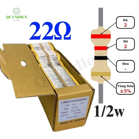 Điện trở Đài Loan 1/2W - 22Ω