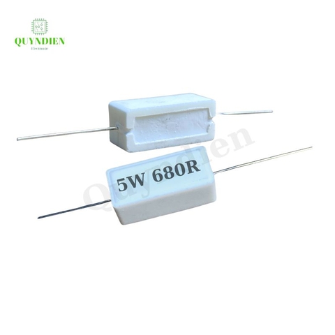 Điện trở sứ 5W chân cắm ±5% dáng Nằm - 680R