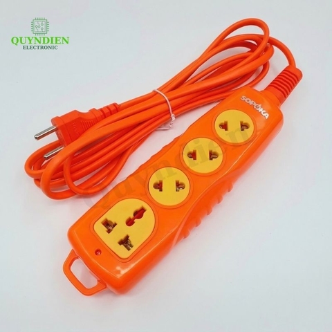 Ổ Cắm Siêu Tải 4 Lỗ Chéo 3000W (Dây Dài 10 Mét)