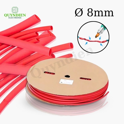 Gen co nhiệt size 8mm màu đỏ