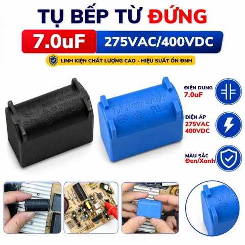 Tụ Bếp Từ 7uF - 400V Loại Đứng