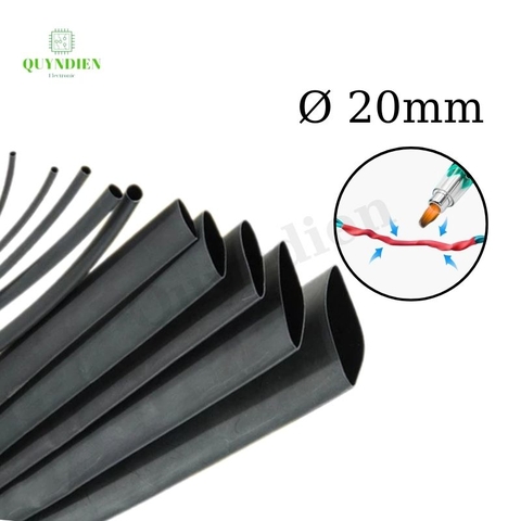 Gen co nhiệt size 20mm màu đen