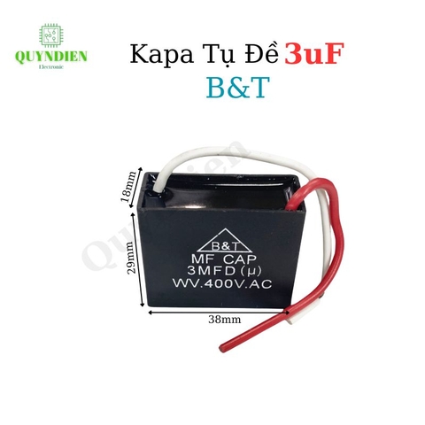 Tụ điện kapa tụ đề tụ ngậm tụ quạt 3uf 400V.AC B&T