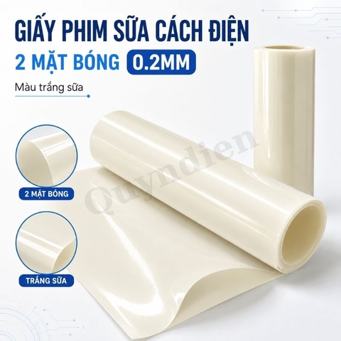Giấy Phim Sữa Cách Điện 2 Mặt Bóng Dày 0.2mm