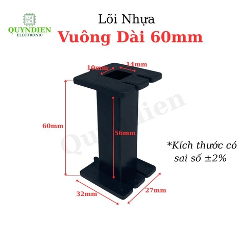 Lõi Khuôn Nhựa Vuông Dài 60mm Màu Đen