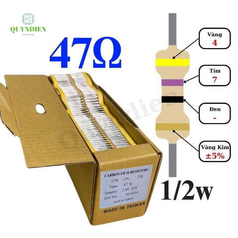 Điện trở Đài Loan 1/2W - 47Ω