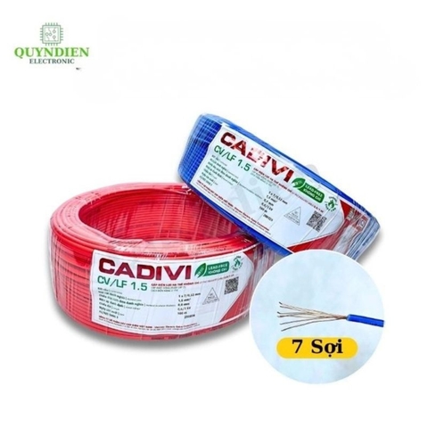 Dây Điện Cadivi Dây Đơn Lõi 7 Sợi CV1.5 - Cuộn 1 Mét