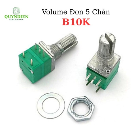 Chiết áp Volume Xanh Đơn B10K 5 Chân – Linh Kiện Quỳnh Diễn