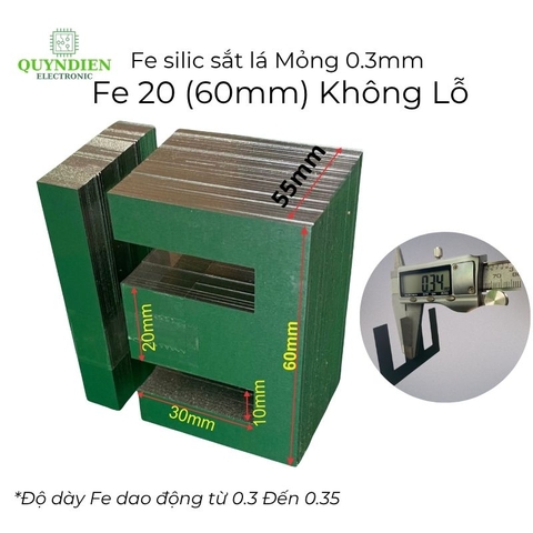 Fe silic EI lá mỏng 0.35mm - 20mm (60mm) không lỗ