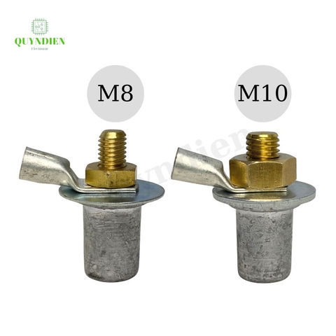 Cọc bình ac quy bằng chì cọc M8 M10 đồng thau giá 01 đôi