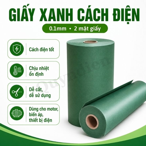 Giấy Cách Điện Xanh 2 Mặt Xù Khổ 1 Mét Dày 0.1mm