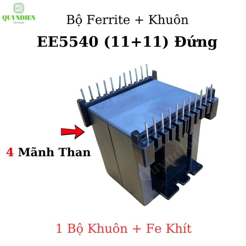 Lõi Biến áp xung EE5540 Khuôn Đôi Đứng 11+11 Chân