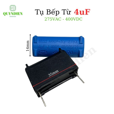 Tụ bếp từ 4uf-275VAC-400VDC đứng