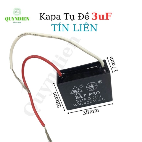 Tụ điện kapa tụ đề tụ ngậm tụ quạt 3uf 400V.AC TÍN LIÊN
