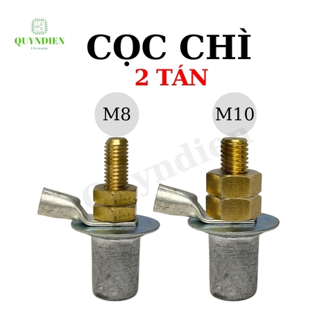 Cọc bình ắc quy bằng chì cọc M8 M10 - 2 TÁN độ bền cao, chống ăn mòn đồng thau giá 01 đôi