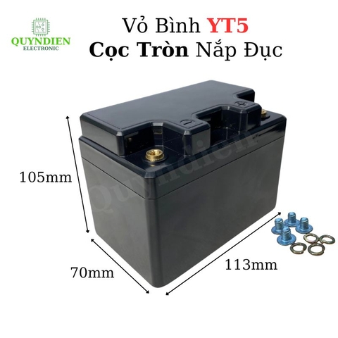 Vỏ Bình Đề Xe Máy YT5 Cọc Tròn Nắp Đục