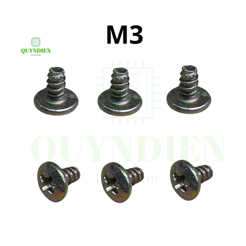 Ốc vít M3 dài 7mm ren xoắn đầu dù Vàng Túi 100 con=55g