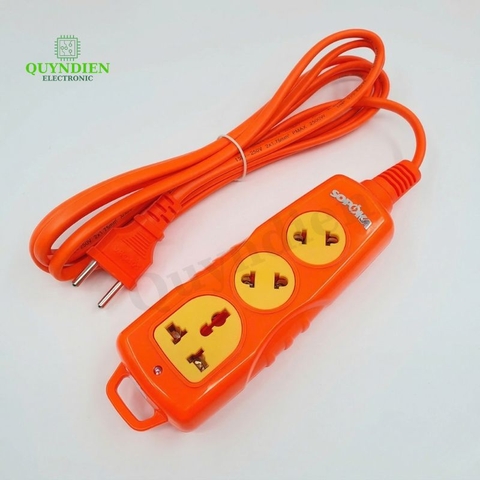 Ổ Cắm Siêu Tải 3 Lỗ Chéo 3000W (Dây Dài 10 Mét)