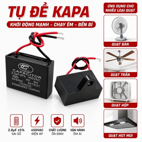 Tụ Đề Kapa Vuông Tinh Chi 2uF 450VAC