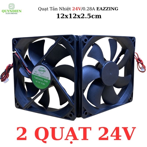 Quạt tản nhiệt 24VDC không chổi than 12x12x2.5cm