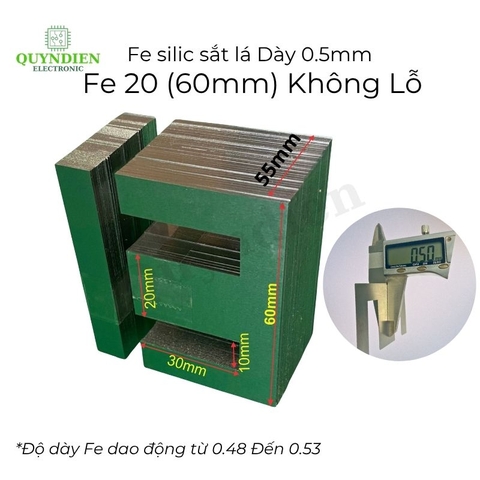 Fe Sắt silic EI lá dầy 0.5mm - 20mm (60mm) không lỗ