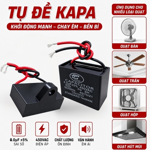 Tụ Đề Kapa Vuông Tinh Chi 4uF 450VAC