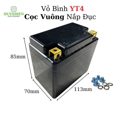 Vỏ Bình Đề Xe Máy YT4 Cọc Vuông Nắp Đục