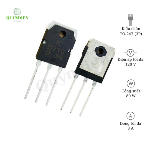 Transistor D718 KEC Lưng Đồng Mạ Niken - 1 Cây 30 Cái