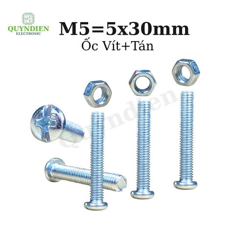 Ốc vít kèm tán M5x30mm túi 100 con