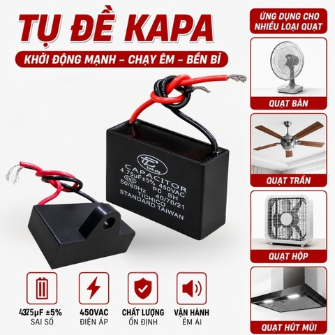 Tụ Đề Kapa Vuông Tinh Chi 4.75uF 450VAC